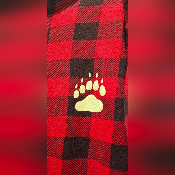 Lazy One Bear Cheeks Plaid Pjs , Size Small - Picture 2 of 6